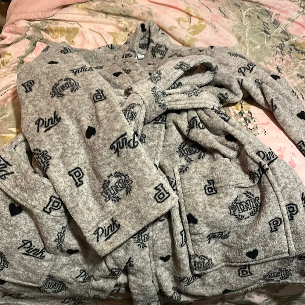 PINK Soft Gray bathrobe